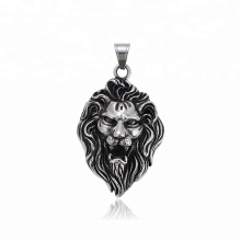 34489 xuping fashion bijoux en acier inoxydable pistolet noir couleur tête de lion croix pendentif